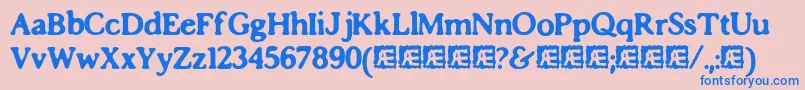 imposs Font – Blue Fonts on Pink Background