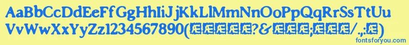 imposs Font – Blue Fonts on Yellow Background