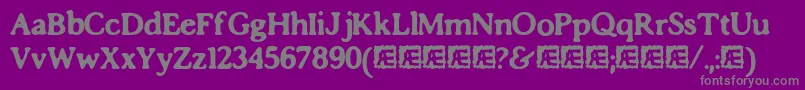 imposs-Schriftart – Graue Schriften auf violettem Hintergrund