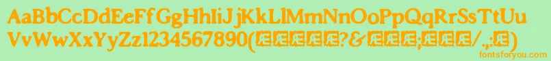 imposs Font – Orange Fonts on Green Background