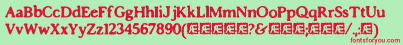 imposs Font – Red Fonts on Green Background