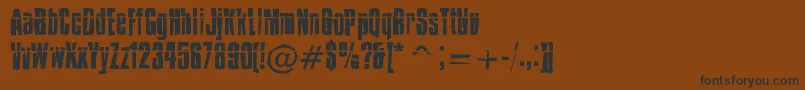 フォントIMPOSSD  – 黒い文字が茶色の背景にあります