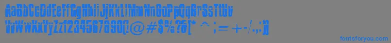 フォントIMPOSSD  – 灰色の背景に青い文字