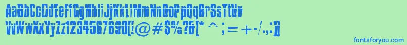 フォントIMPOSSD  – 青い文字は緑の背景です。