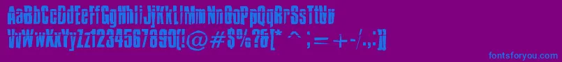 IMPOSSD -fontti – siniset fontit violetilla taustalla