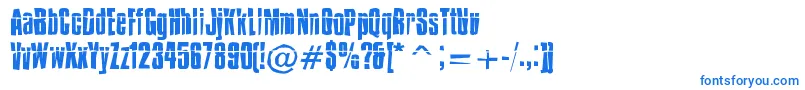 IMPOSSD -Schriftart – Blaue Schriften auf weißem Hintergrund