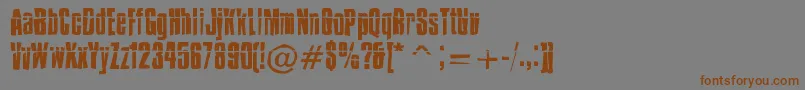 IMPOSSD -Schriftart – Braune Schriften auf grauem Hintergrund