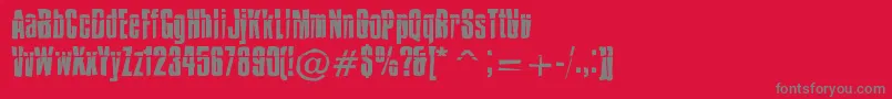 Шрифт IMPOSSD  – серые шрифты на красном фоне