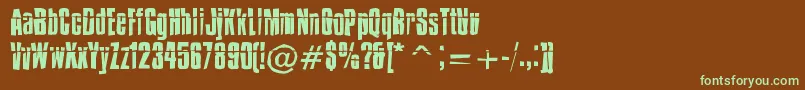 IMPOSSD -fontti – vihreät fontit ruskealla taustalla
