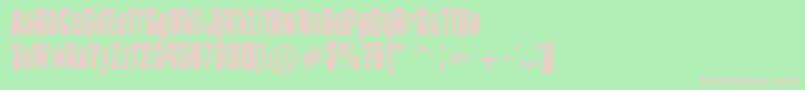 IMPOSSD -fontti – vaaleanpunaiset fontit vihreällä taustalla