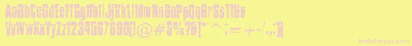 IMPOSSD -fontti – vaaleanpunaiset fontit keltaisella taustalla
