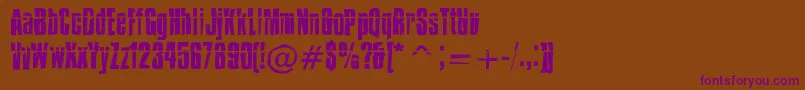 フォントIMPOSSD  – 紫色のフォント、茶色の背景