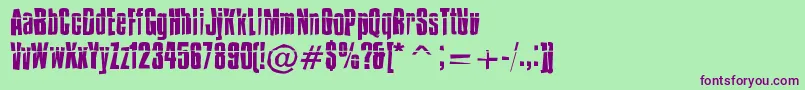 IMPOSSD -Schriftart – Violette Schriften auf grünem Hintergrund