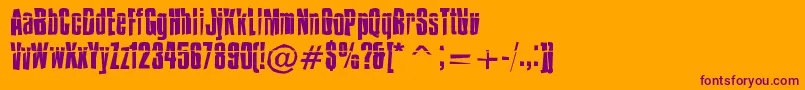 IMPOSSD -Schriftart – Violette Schriften auf orangefarbenem Hintergrund