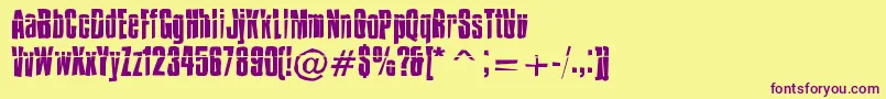フォントIMPOSSD  – 紫色のフォント、黄色の背景