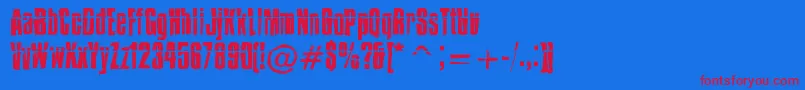 IMPOSSD  Font – Red Fonts on Blue Background