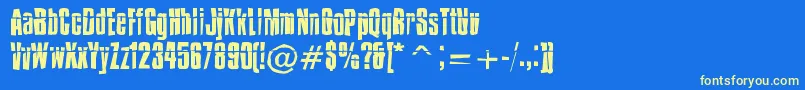 フォントIMPOSSD  – 黄色の文字、青い背景