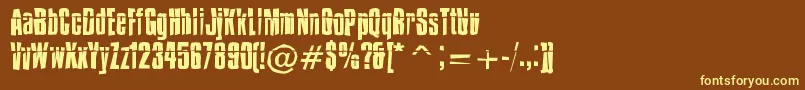 IMPOSSD -fontti – keltaiset fontit ruskealla taustalla