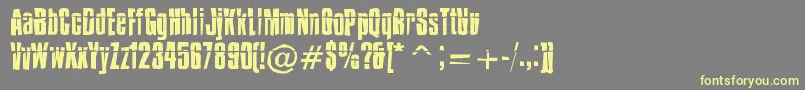 フォントIMPOSSD  – 黄色のフォント、灰色の背景