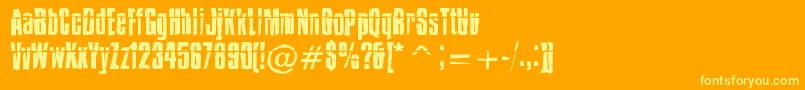 Шрифт IMPOSSD  – жёлтые шрифты на оранжевом фоне