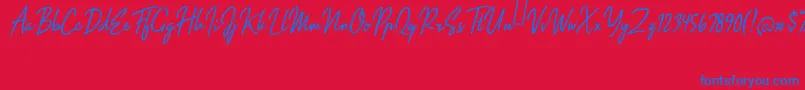 fuente Impossible Italic – Fuentes Azules Sobre Fondo Rojo