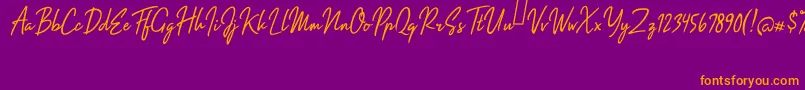 Impossible Italic Font – Orange Fonts on Purple Background