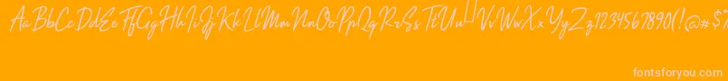 Impossible Italic Font – Pink Fonts on Orange Background