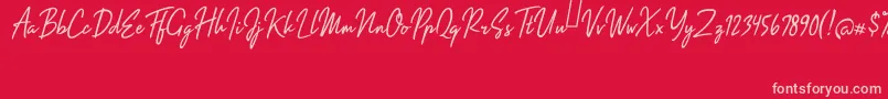フォントImpossible Italic – 赤い背景にピンクのフォント