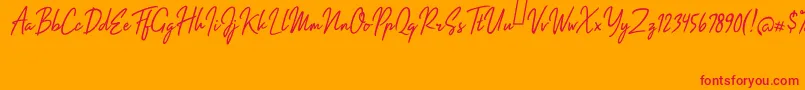 Impossible Italic Font – Red Fonts on Orange Background