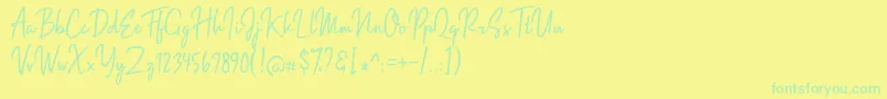 フォントImpossible – 黄色い背景に緑の文字