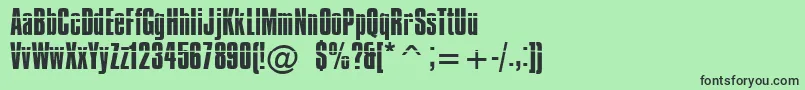 フォントImpossible – 緑の背景に黒い文字