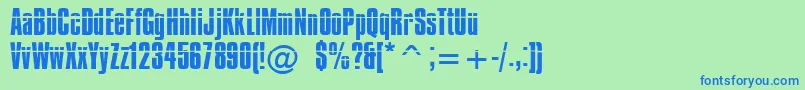 Impossible Font – Blue Fonts on Green Background