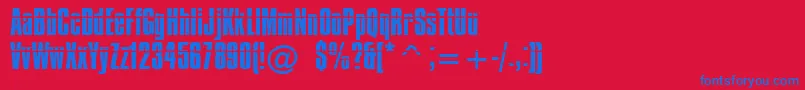 Impossible-fontti – siniset fontit punaisella taustalla