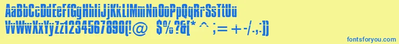 Impossible Font – Blue Fonts on Yellow Background