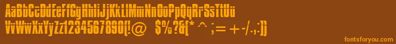 フォントImpossible – オレンジ色の文字が茶色の背景にあります。