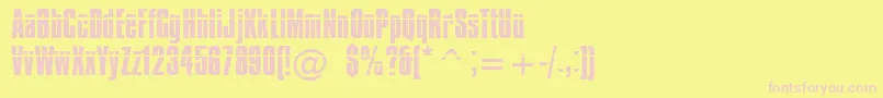 フォントImpossible – ピンクのフォント、黄色の背景