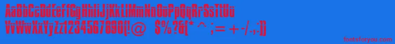Impossible-fontti – punaiset fontit sinisellä taustalla