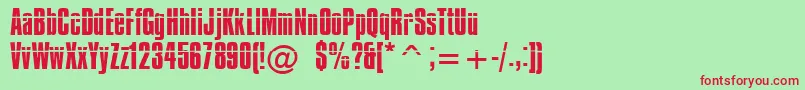 Impossible Font – Red Fonts on Green Background