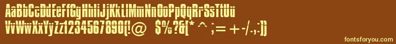 Impossible-fontti – keltaiset fontit ruskealla taustalla