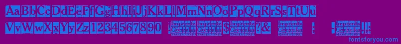 Imprenta Gonzales Font – Blue Fonts on Purple Background