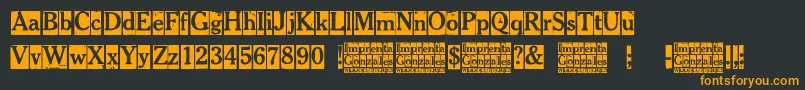 Imprenta Gonzales Font – Orange Fonts on Black Background