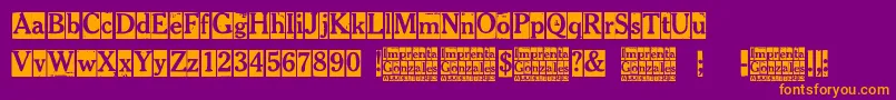 Imprenta Gonzales Font – Orange Fonts on Purple Background
