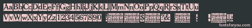 Imprenta Gonzales Font – Pink Fonts on Black Background