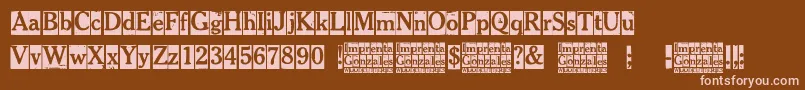 Imprenta Gonzales Font – Pink Fonts on Brown Background