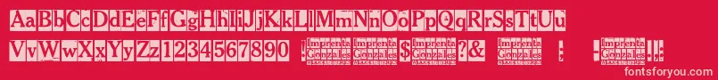 Imprenta Gonzales Font – Pink Fonts on Red Background