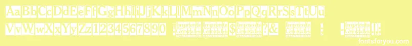 Imprenta Gonzales Font – White Fonts on Yellow Background