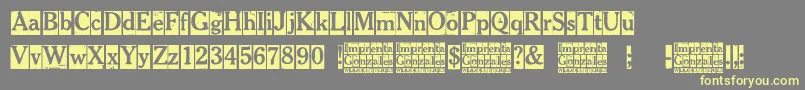 Imprenta Gonzales Font – Yellow Fonts on Gray Background