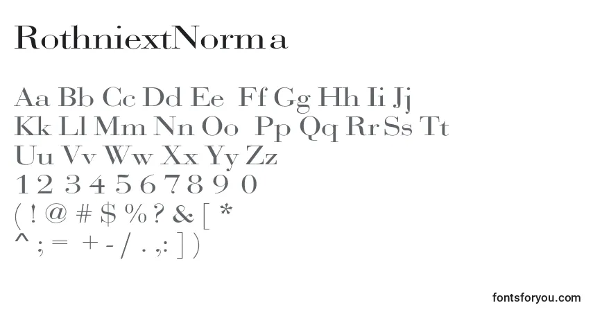 Czcionka RothniextNorma – alfabet, cyfry, specjalne znaki