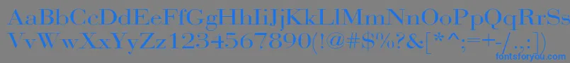 フォントRothniextNorma – 灰色の背景に青い文字