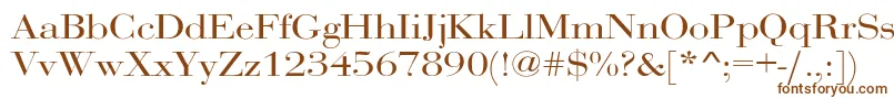 RothniextNorma-Schriftart – Braune Schriften auf weißem Hintergrund